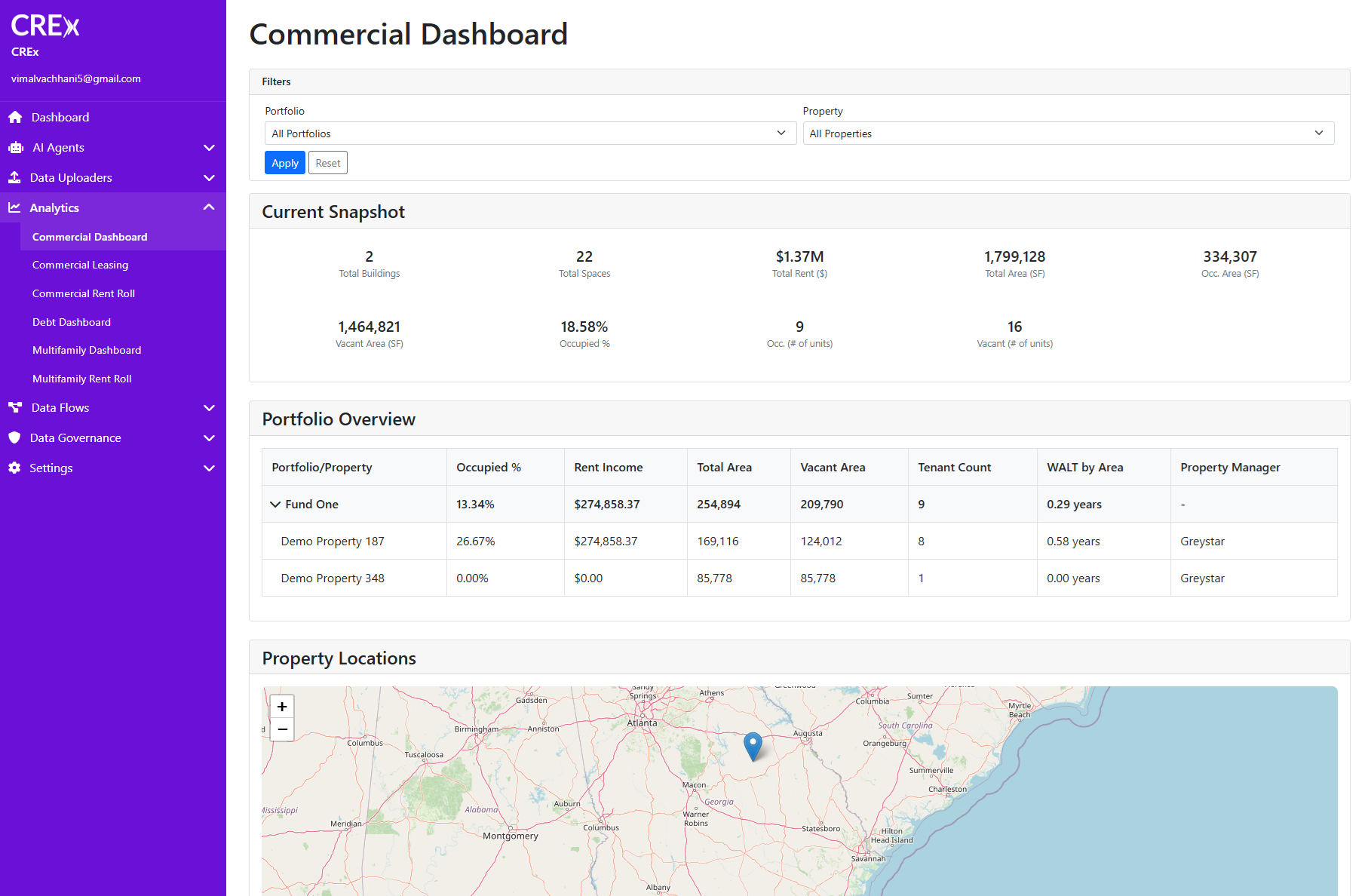 CREx OS Portfolio Management Dashboard